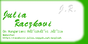 julia raczkovi business card